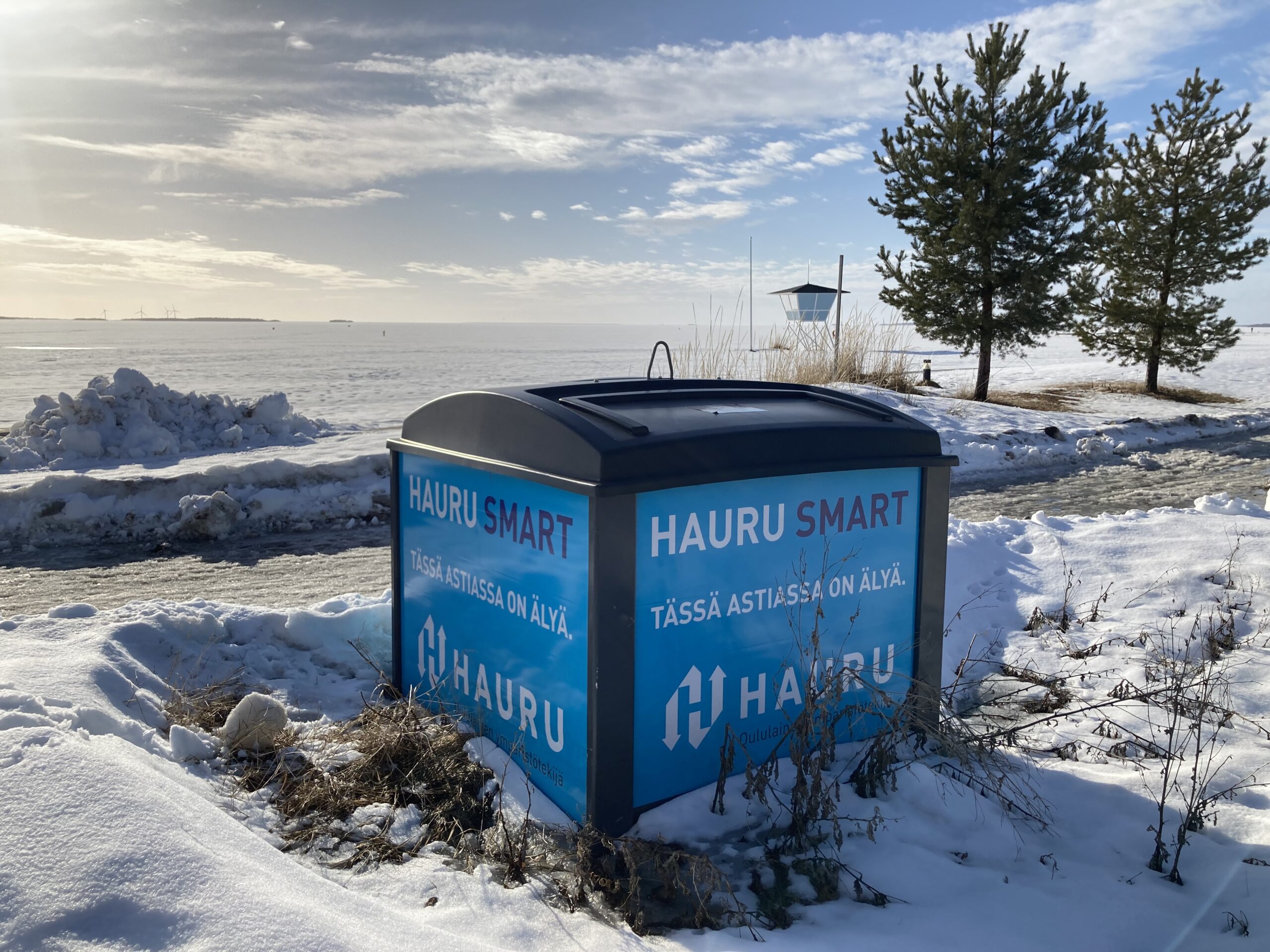Molok-jäteastia Oulun Nallikarissa.