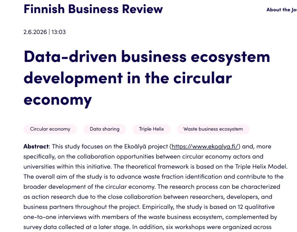 Kuvankaappaus Finnish Business Review -julkaisusta