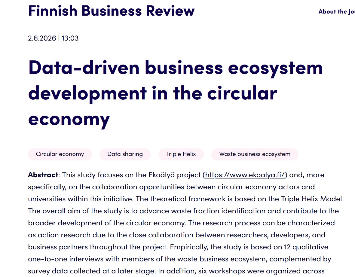 Kuvankaappaus Finnish Business Review -julkaisusta